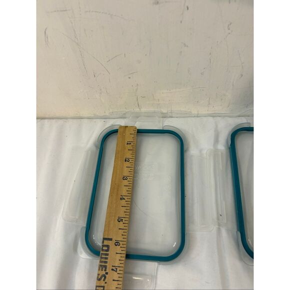 2 Snapware blue lids 6"x6" Blue trim replacements - Picture 4 of 5